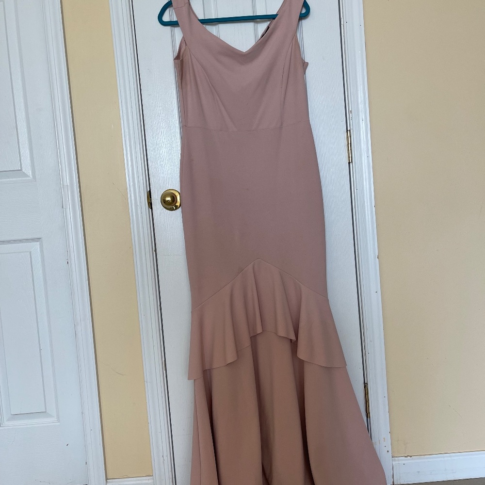 QUIZ Off-the-Shoulder Ruffle Gown - Picture 3 of 4